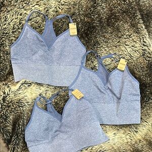 NWT 🌟HOST PICK🌟Pink Victoria Secret Chambray Blue Sport Bra Bundle